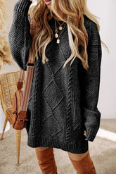 Cable Knit Sweater Dress